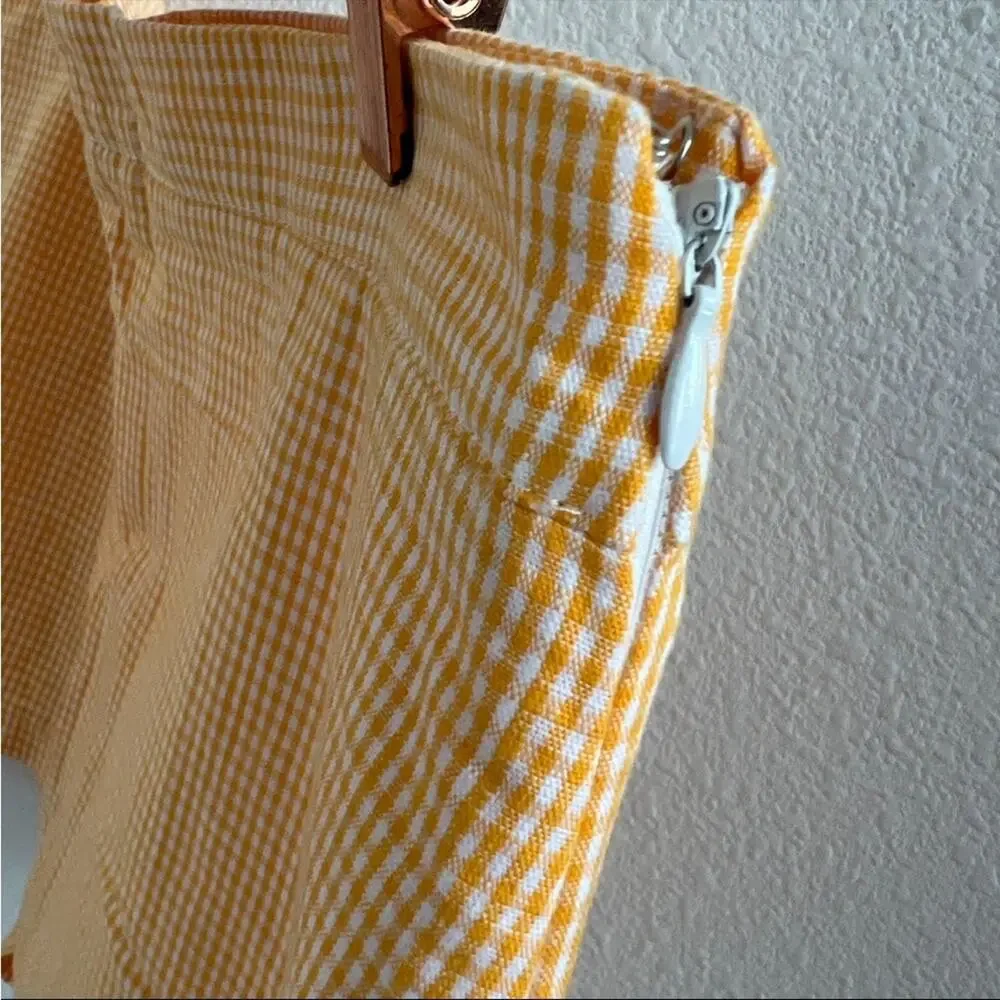NWT Free People Big Dreams Skort Yellow Check Picnic 14